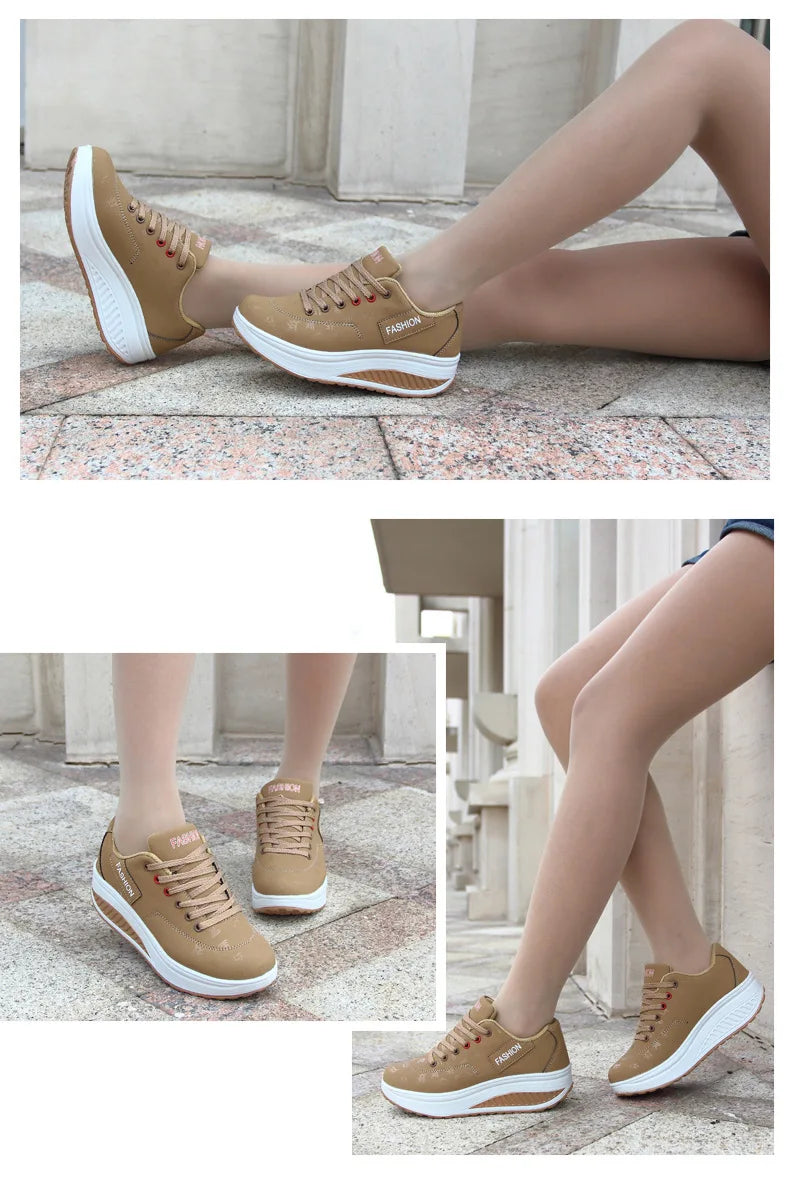 2021New Sneakers Women Platform Rocking Shoes Casual Fashionable Womens Chunky Designer Sneakers Zapatillas Con Plataforma Mujer