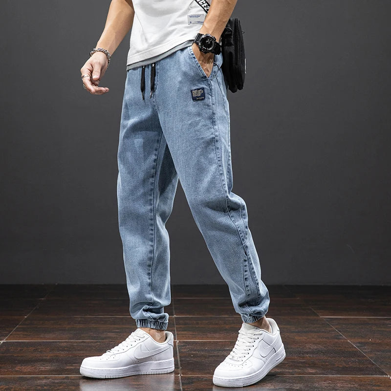 Spring Summer Black Blue Cargo Jeans Men Streetwear Denim Jogger Pants Men Baggy Harem Jean Trousers Plus Size 6XL 7XL 8XL - reetell