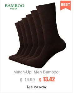 Match-Up  Men Bamboo Black Socks Breathable Business Dress Socks (6 Pairs/Lot)