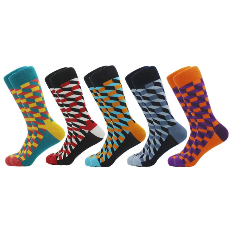 Classic Hot Sale Men Socks Funny Casual Business Dress Crew High Quality Socks Color Compression Happy Cotton Socks for Men