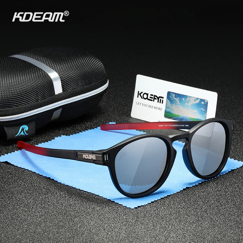 KDEAM Skateboarding Stylish Polarized Sunglasses Men Flexible TR90 Frame Keyhole Bridge Mirror Coating Sun Glasses Women KD997 - reetell