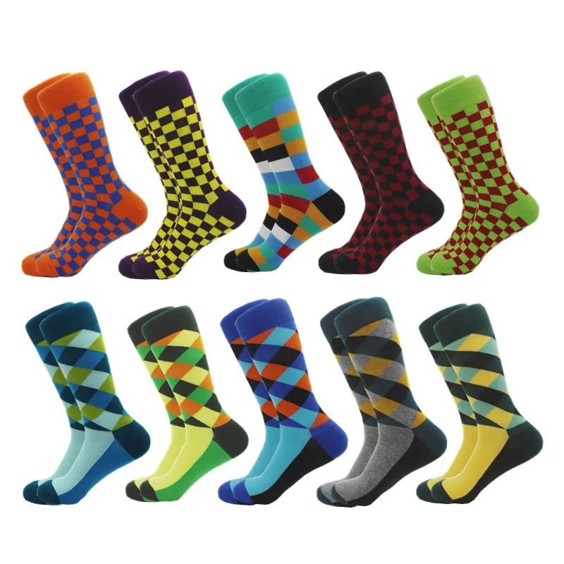 Classic Hot Sale Men Socks Funny Casual Business Dress Crew High Quality Socks Color Compression Happy Cotton Socks for Men