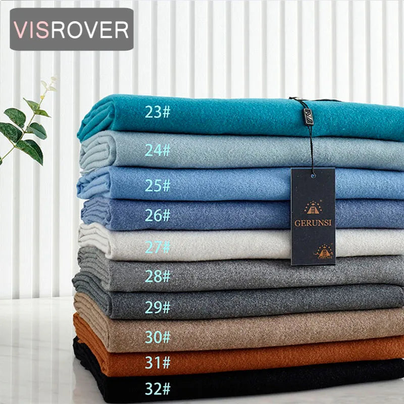 VISROVER new 32 colors woman winter scarf fashion female shawls cashmere handfeeling winter wraps solid color winter hijab scarf - reetell