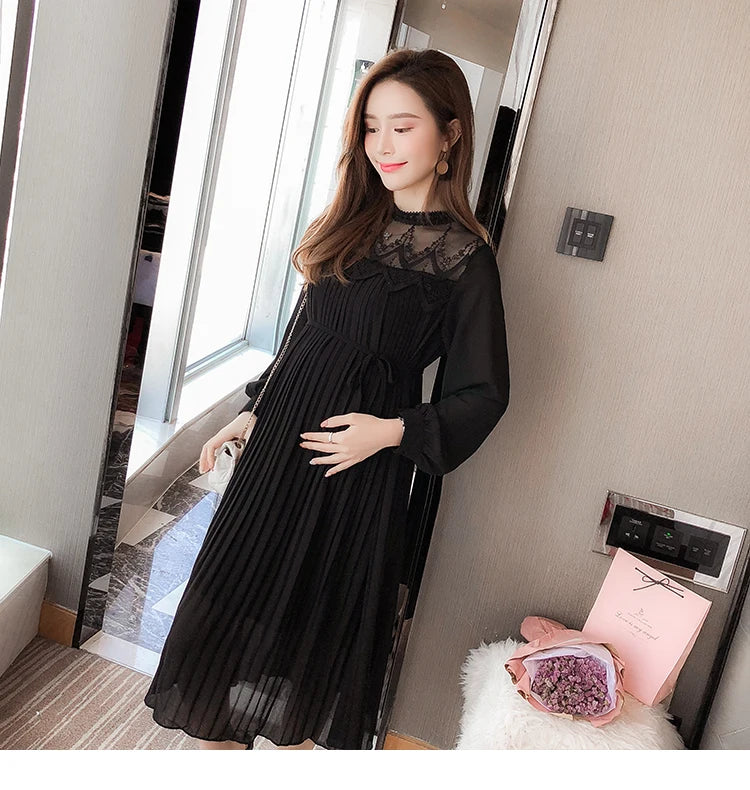 New Fashion Maternity Dresses Spring Autumn Long Pregnancy  For Pregnant Women Dress Casual  Clothes Plus Size