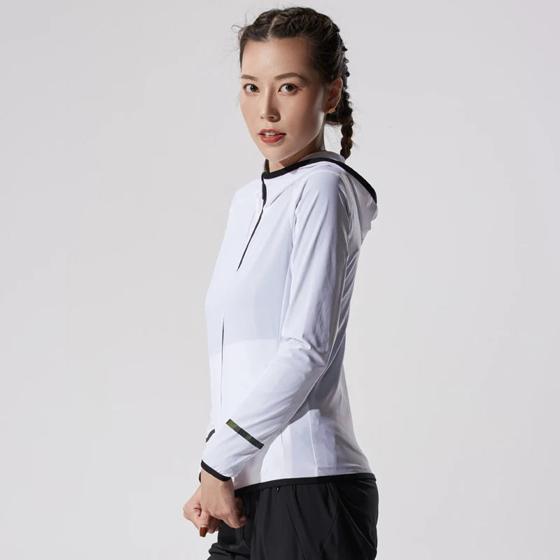 Running jackets Women Thin Breathable Sportswear Yoga Shirts Quick Dry Training Workout Tops Slim Fitness Coat