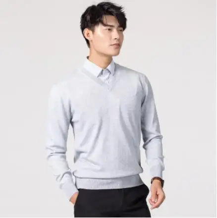 Men Cashmere Sweater Autumn Winter Soft Warm Jersey Jumper Robe Hombre Pull Homme Hiver Pullover V-Neck O-Neck Knitted Sweaters - reetell