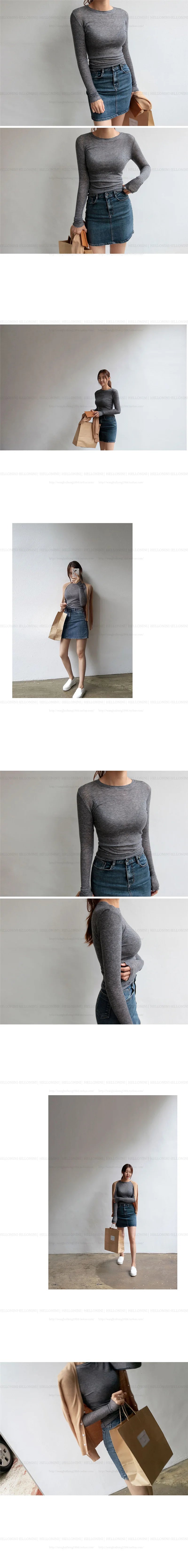 High Quality Plain T Shirt Women Cotton Elastic Basic T-shirts Female Casual Tops Long Sleeve Sexy Thin T-shirt see through - reetell