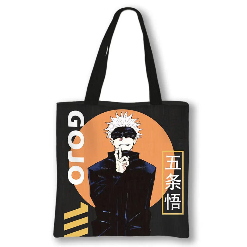 Japanese Anime Jujutsu Kaisen Tote Bags Gojo Satoru Tops Yuji Itadori Girls Shoulder Bag Women Handbag Beach Party Shopping Bag