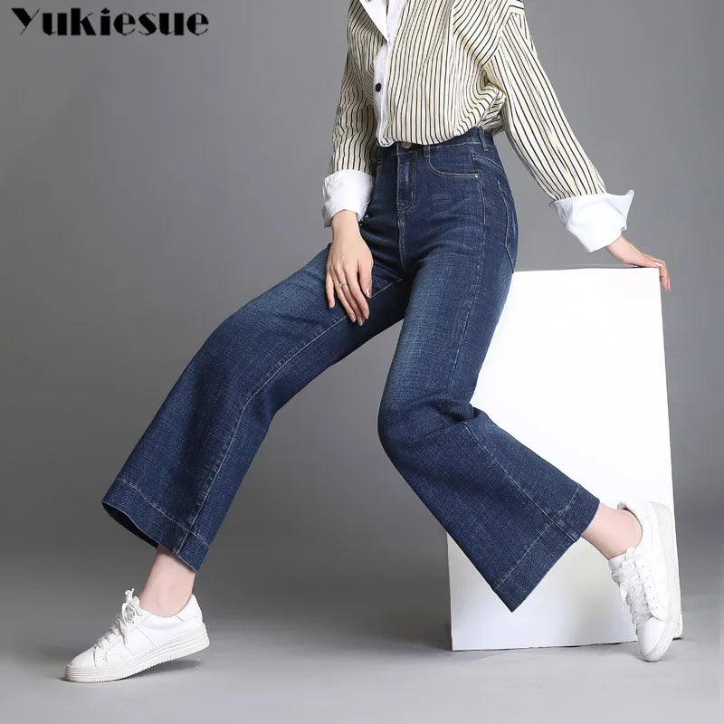 high waist jeans woman denim wide leg pants women's jean femme boyfriend ripped jeans for women  ladies jeans mom - reetell