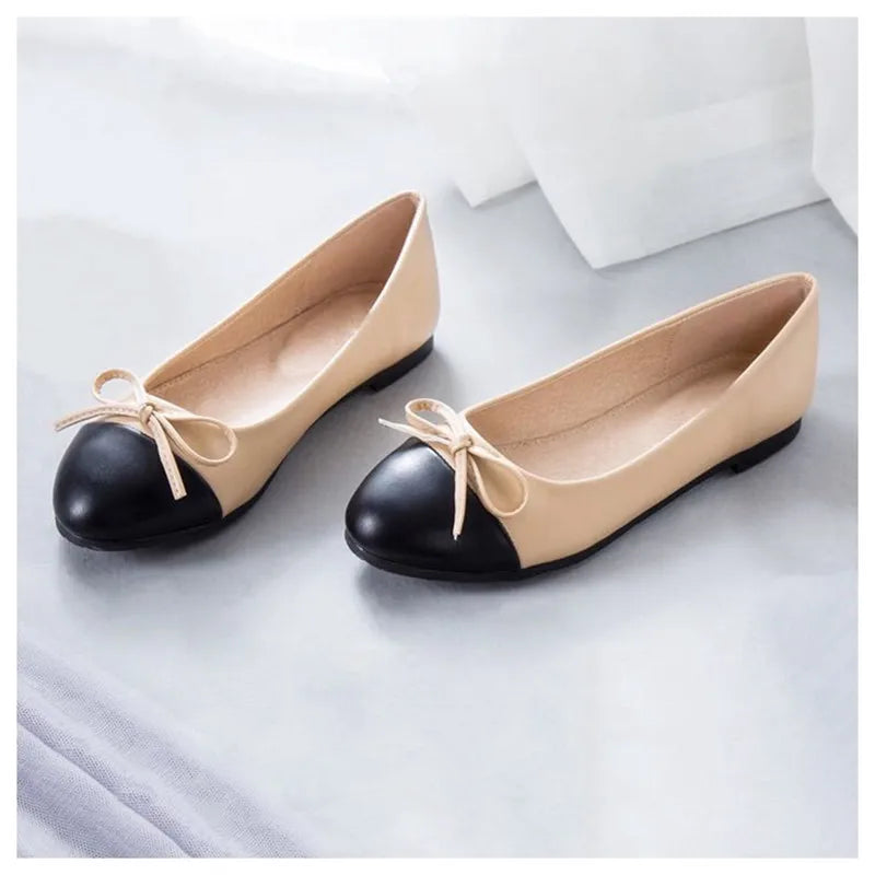 TIMETANGBig Size42Ballet Flats Shoes Women Slip On Soft Ballerina Female Work Shoes Black Beige Casual Shoe chaussure zapatillas - reetell