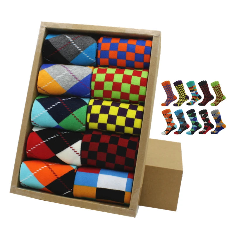 Classic Hot Sale Men Socks Funny Casual Business Dress Crew High Quality Socks Color Compression Happy Cotton Socks for Men