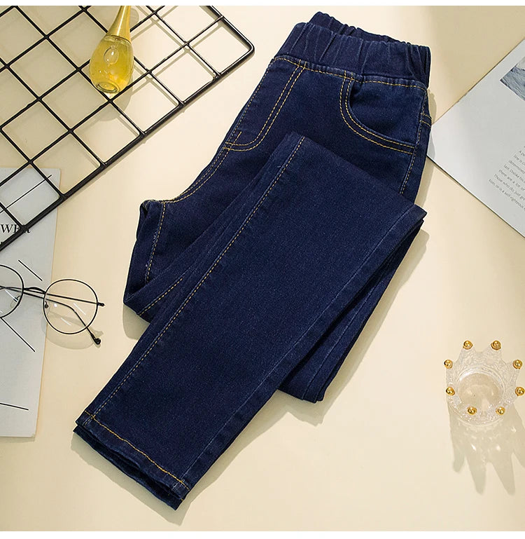 New Elastic waist Woman Vintage Boyfriend Jeans Slim Was Thin Clothes S-6XL Full Length Mom Denim Trousers Vaqueros Mujer - reetell