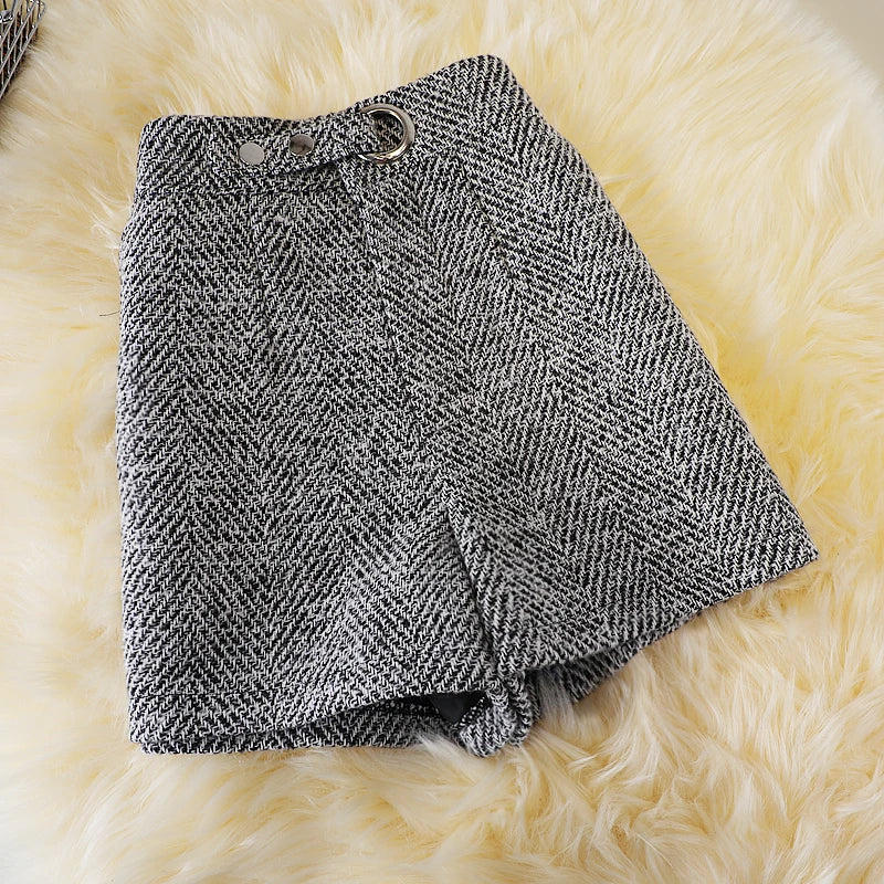 Woolen shorts women's autumn and winter new style comfortable and versatile casual pants - reetell