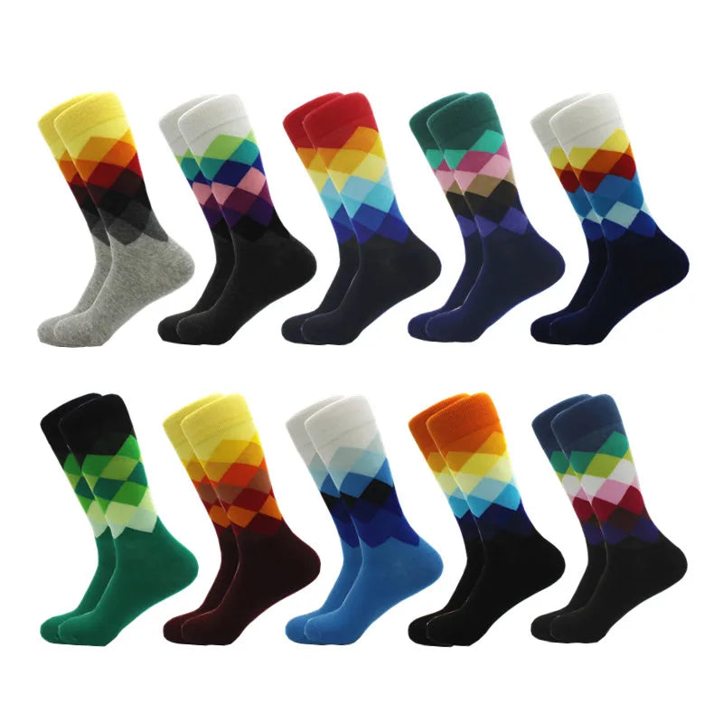 Classic Hot Sale Men Socks Funny Casual Business Dress Crew High Quality Socks Color Compression Happy Cotton Socks for Men