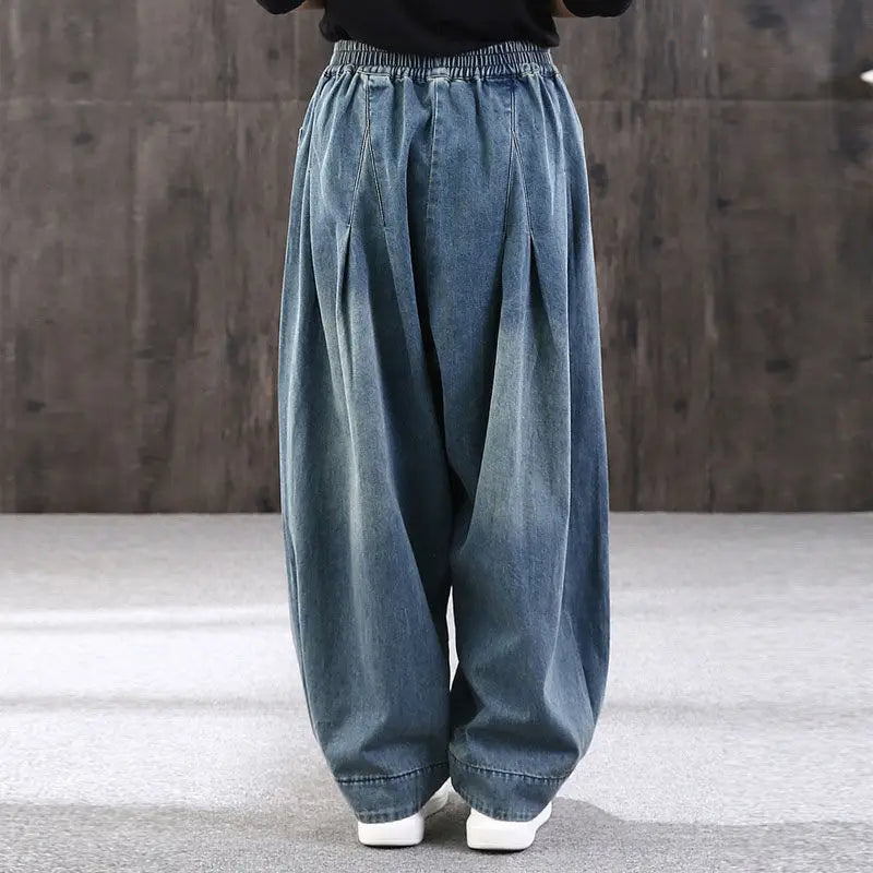 New Baggy Oversize Jeans Women Denim Casual Cross Pants Female Vintage Harem Pants Trousers Bloomers 2024 Mom Wide Leg Jeans - reetell