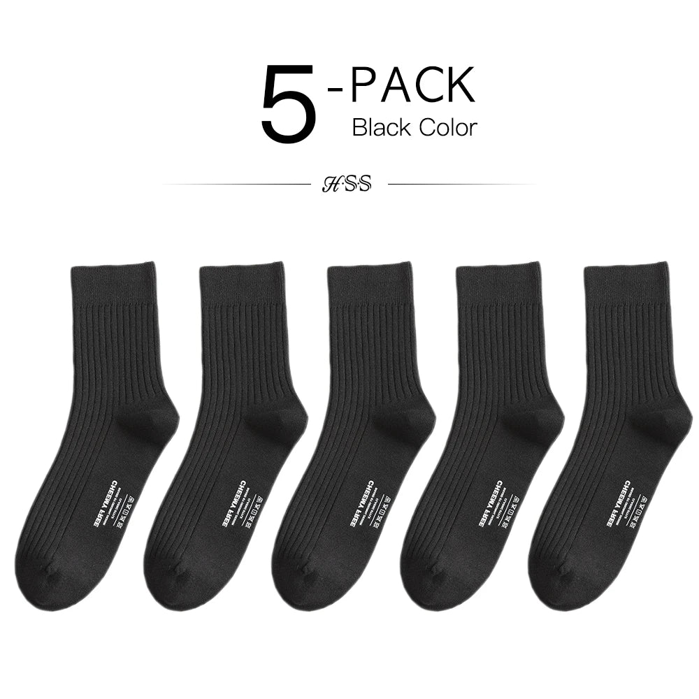 HSS 98% Pure Cotton Socks Men's Business Dress Long Socks Spring Winter Warm Male High Quality Happy Colorful Socks For Man Gift