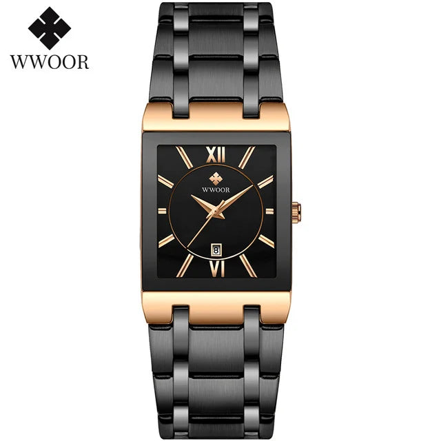 2022 WWOOR New Women Watches Top Brand Luxury Women's Bracelet Blue Square Watch Ladies Dress Quartz Wristwatch Relogio Feminino