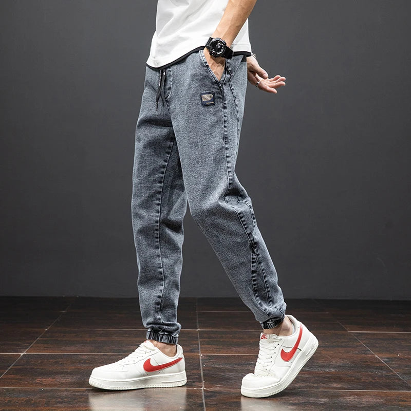 Spring Summer Black Blue Cargo Jeans Men Streetwear Denim Jogger Pants Men Baggy Harem Jean Trousers Plus Size 6XL 7XL 8XL