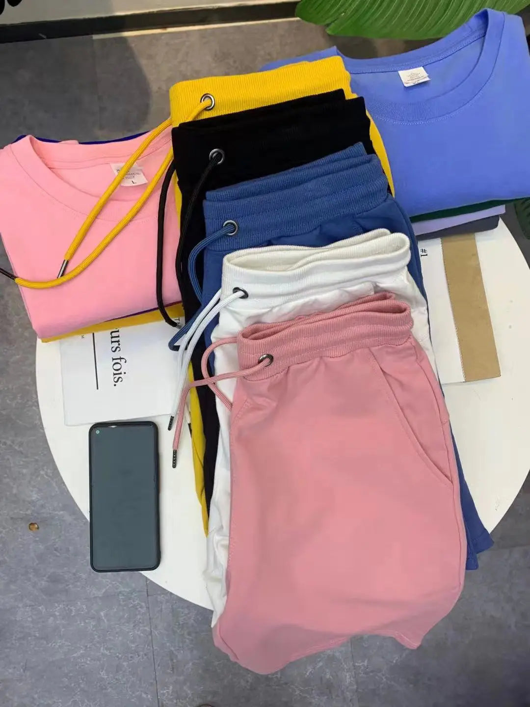 40KG-100KG Summer New 100% Cotton Soft Men’s Drawstring Waist Black White Yellow Pink Casual Shorts 4XL 5XL - reetell