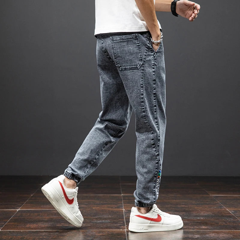 Spring Summer Black Blue Cargo Jeans Men Streetwear Denim Jogger Pants Men Baggy Harem Jean Trousers Plus Size 6XL 7XL 8XL - reetell