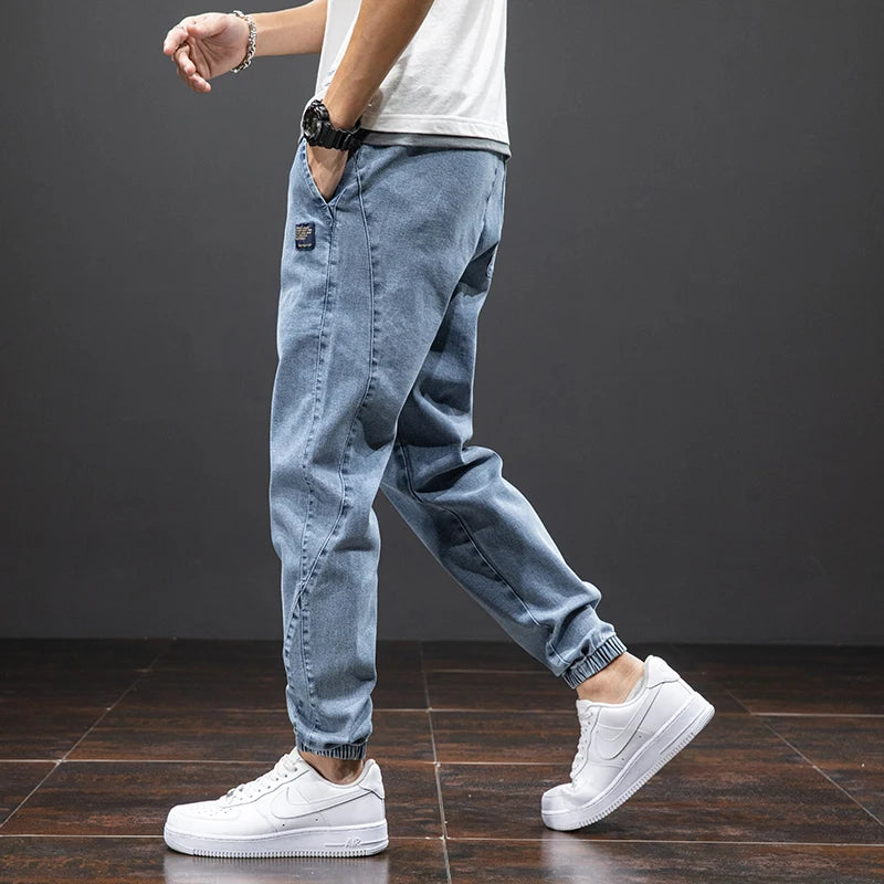 Spring Summer Black Blue Cargo Jeans Men Streetwear Denim Jogger Pants Men Baggy Harem Jean Trousers Plus Size 6XL 7XL 8XL - reetell