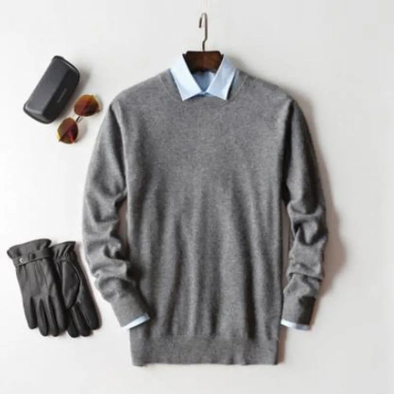 Men Cashmere Sweater Autumn Winter Soft Warm Jersey Jumper Robe Hombre Pull Homme Hiver Pullover V-Neck O-Neck Knitted Sweaters - reetell