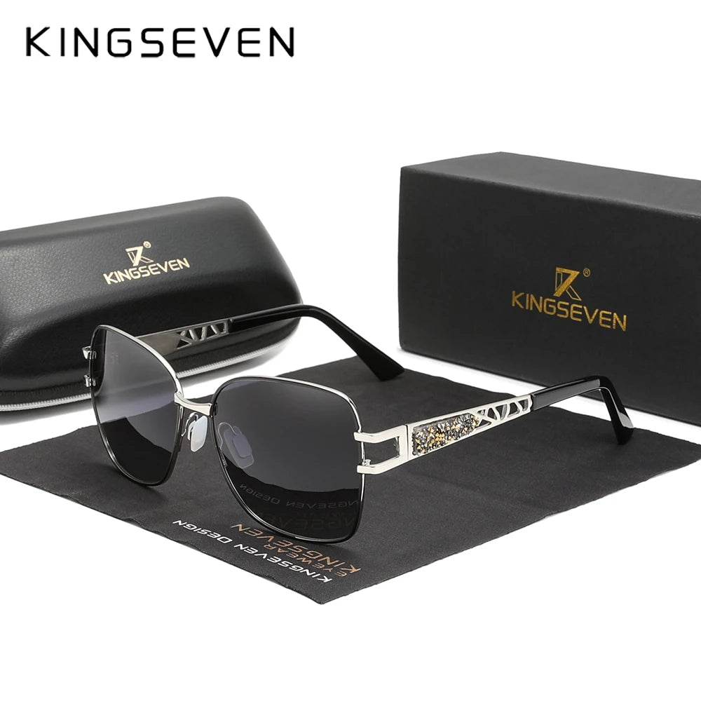 KINGSEVEN 2023 Polarized UV400 Women Sunglasses High Quality Stainless Steel Ladies Sun Glasses Elegant Design Fashion Eyewear - reetell