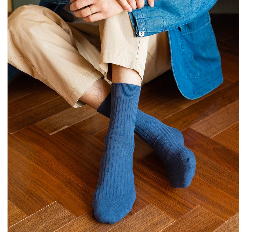 HSS 98% Pure Cotton Socks Men's Business Dress Long Socks Spring Winter Warm Male High Quality Happy Colorful Socks For Man Gift