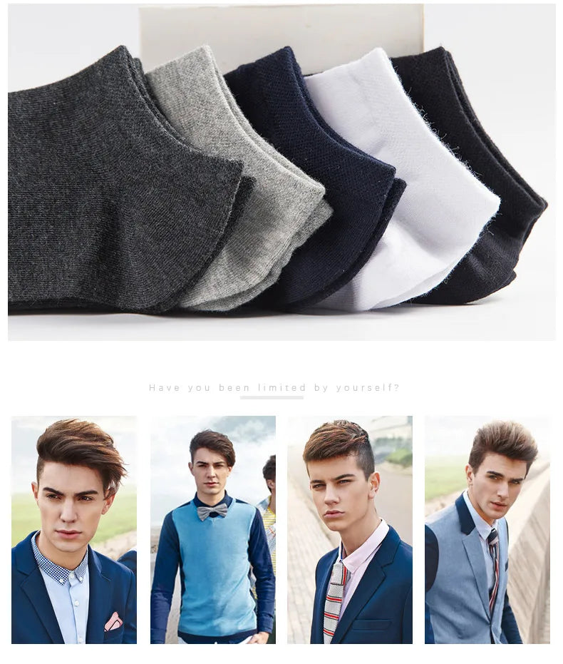 HSS Brand 100% Cotton Men Socks Summer Thin Breathable Socks High Quality No Show Boat Socks Black Short For Students Size 39-44