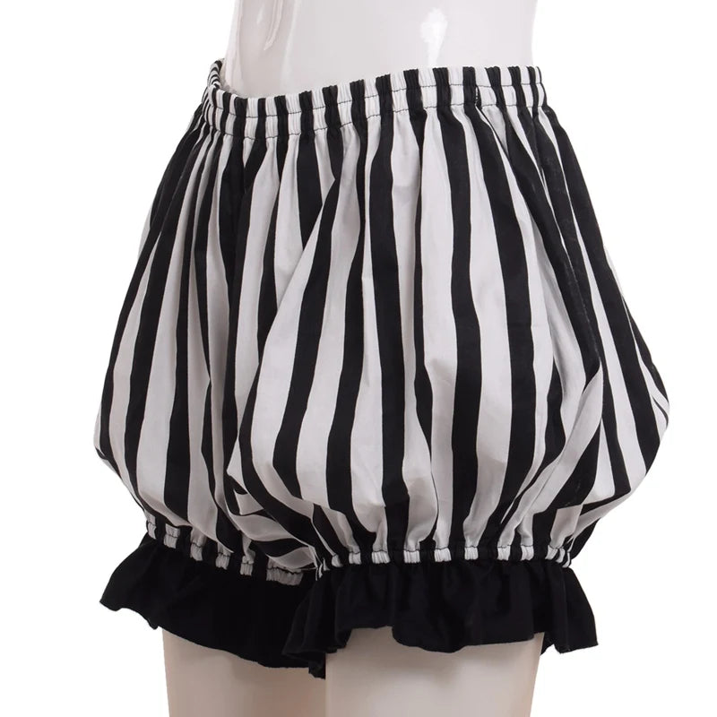 Lolita Bloomers Women Vintage Cosplay Bottoming Pumpkin Striped Short Shorts - reetell