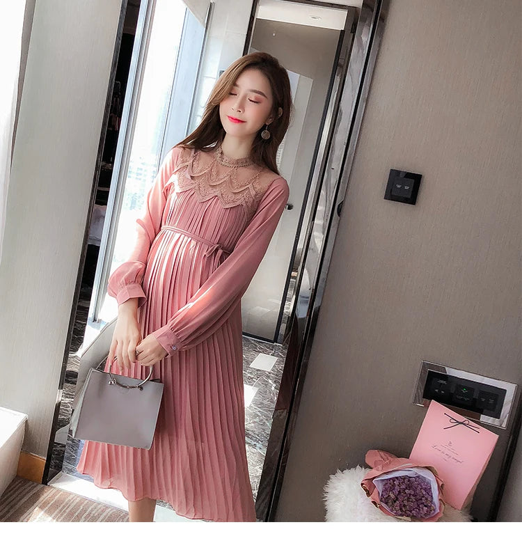 New Fashion Maternity Dresses Spring Autumn Long Pregnancy  For Pregnant Women Dress Casual  Clothes Plus Size