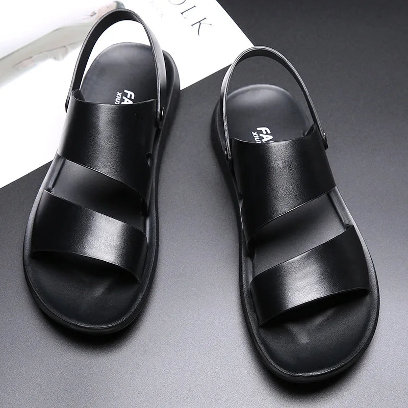 Brand New Shoes for Men Gladiator Genuine Leather Sandals Cow Leather Casual Slipper Man Cool Beach Shoes