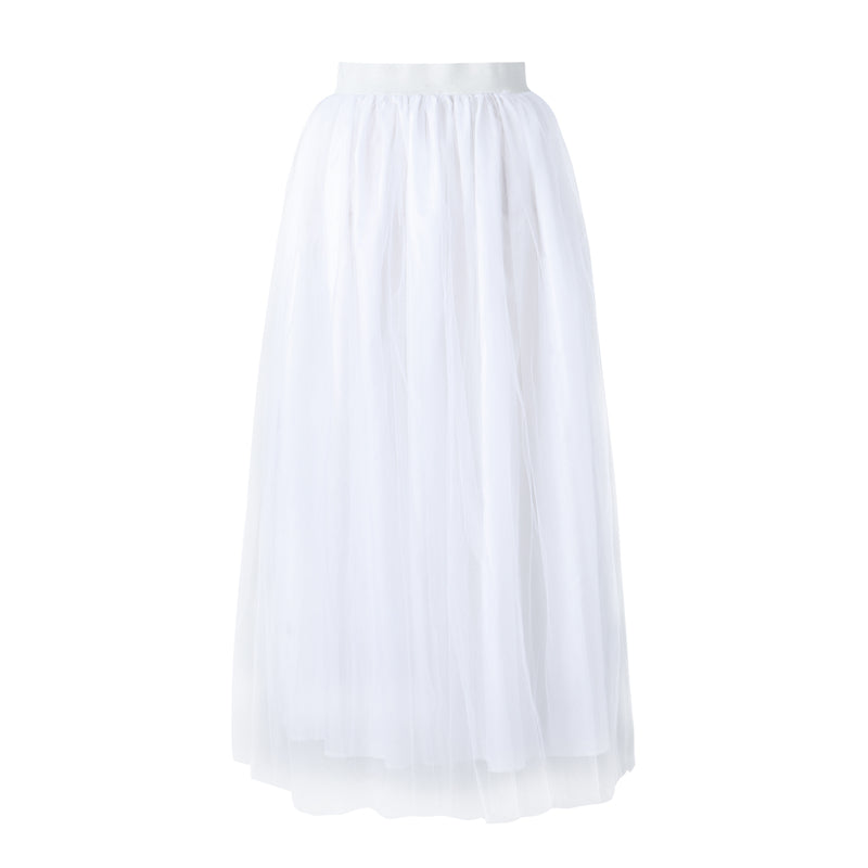 Women Tutu Long Skirt Front Split Layered Tulle Maxi Puffy Skirts Floor Length Wedding Night Out Party Club Clothes - reetell