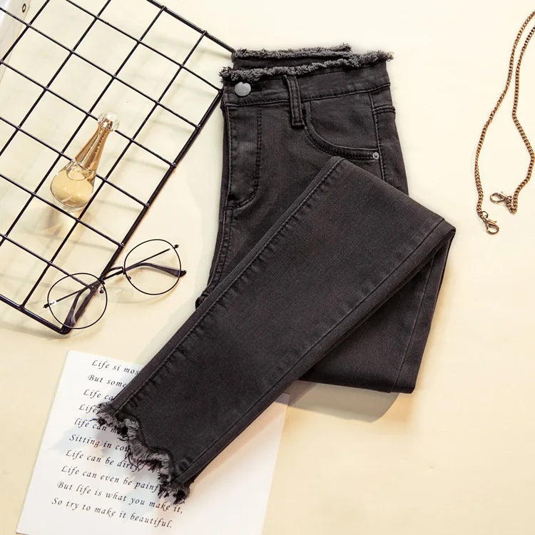 Jeans Female Denim Pants Black Color Womens Jeans woman Donna Stretch Bottoms Feminino Skinny Pants For Women Trousers - reetell