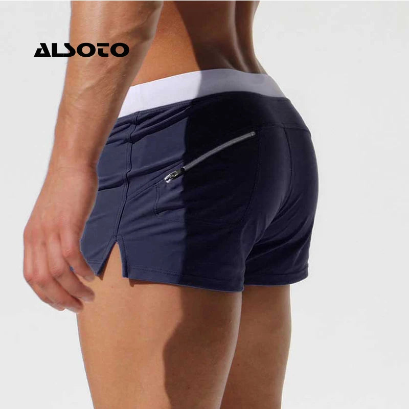 ALSOTO Shorts Men Zipper Pocket Casual Mens Shorts Fast Dry Boardshorts Joggers Men's Trunks Summer Mens Short homme masculino - reetell