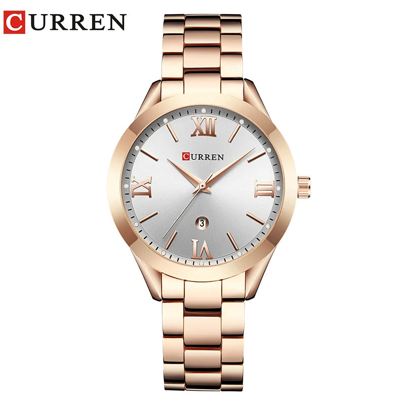 CURREN Women Watch Luxury Fashion Watches Woman Clock Stainless Steel Simple Business Wriswatches Ladies Relogio Feminino 9007