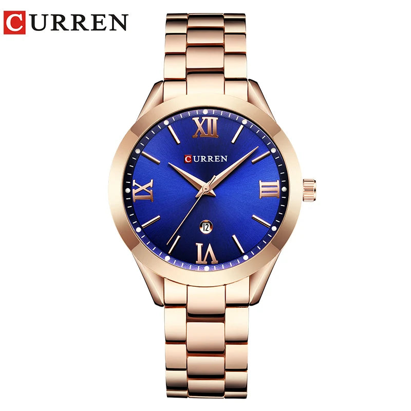 CURREN Women Watch Luxury Fashion Watches Woman Clock Stainless Steel Simple Business Wriswatches Ladies Relogio Feminino 9007