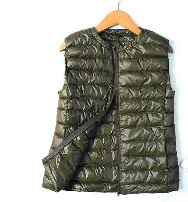 SEDUTMO Winter Ultra Light  Womens Down Jackets Vest Duck Down Doat Short Puffer Jacket O-neck Waistcoat ED036