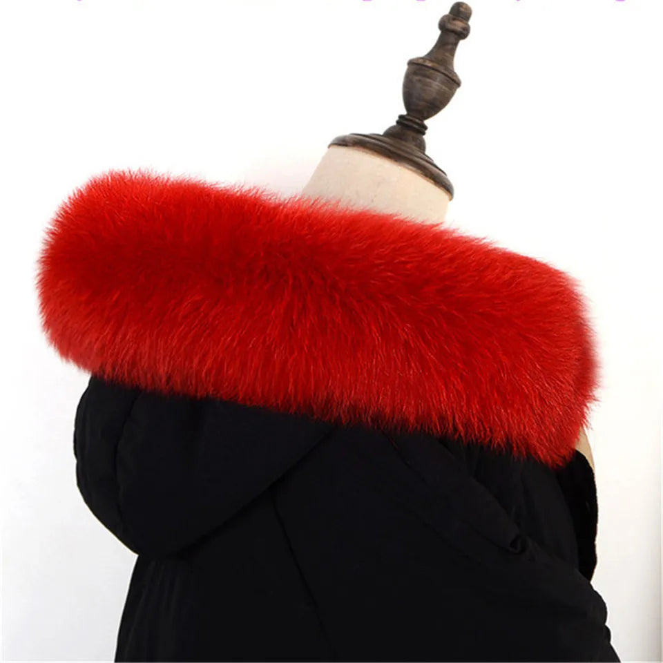 Real Fox Fur Collars Women Fur Genuine Collar Fashion Ribbon Detachable For Coat Multicolor Scarves C#1901 - reetell