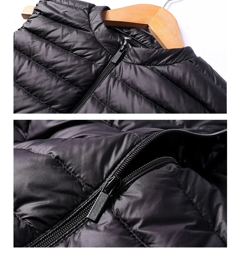 SEDUTMO Winter Ultra Light  Womens Down Jackets Vest Duck Down Doat Short Puffer Jacket O-neck Waistcoat ED036