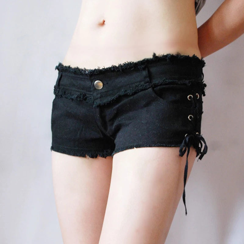 Sexy Women Tassel Low Rise Waist Hot Short Sexy Denim Booty Sexy Jeans Shorts Cute Micro Mini Short Club Wear Fashion F26 - reetell