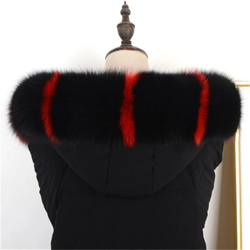 Real Fox Fur Collars Women Fur Genuine Collar Fashion Ribbon Detachable For Coat Multicolor Scarves C#1901 - reetell