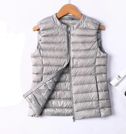 SEDUTMO Winter Ultra Light  Womens Down Jackets Vest Duck Down Doat Short Puffer Jacket O-neck Waistcoat ED036