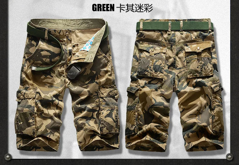 Camouflage Camo Cargo Shorts Men 2024 New Mens Casual Shorts Male Loose Work Shorts Man Military Short Pants Plus Size 29-44 - reetell