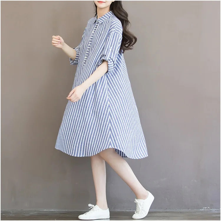 Striped Dress Lining  for Pregnant Maternity Women Clothes Breastfeeding   Pregnancy Long Sleeve