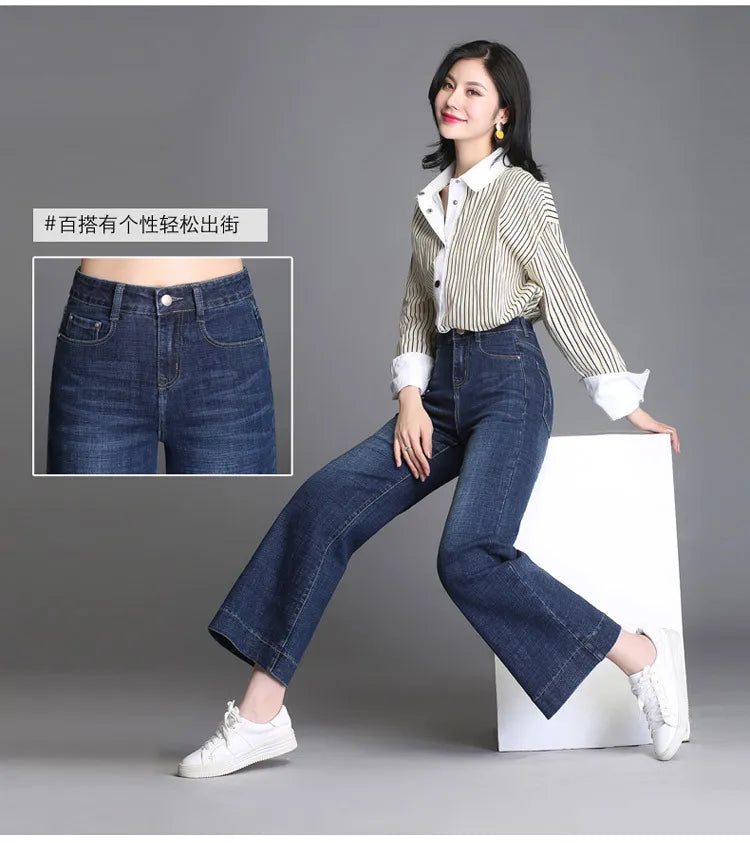 high waist jeans woman denim wide leg pants women's jean femme boyfriend ripped jeans for women  ladies jeans mom - reetell