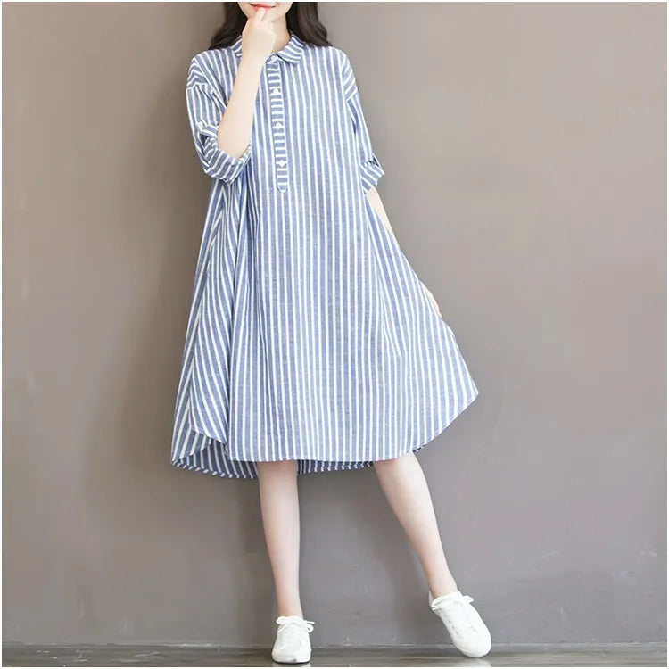 Striped Dress Lining  for Pregnant Maternity Women Clothes Breastfeeding   Pregnancy Long Sleeve