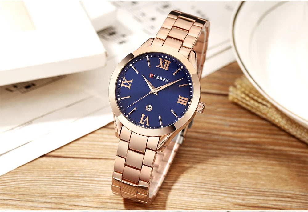 CURREN Women Watch Luxury Fashion Watches Woman Clock Stainless Steel Simple Business Wriswatches Ladies Relogio Feminino 9007