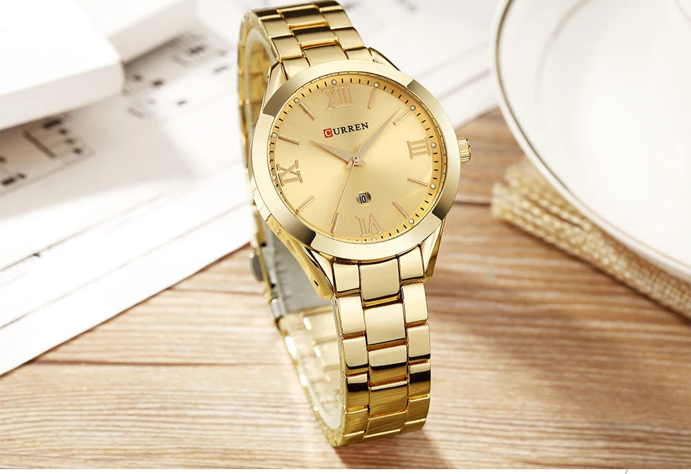 CURREN Women Watch Luxury Fashion Watches Woman Clock Stainless Steel Simple Business Wriswatches Ladies Relogio Feminino 9007