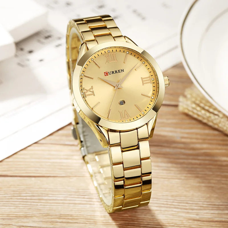 CURREN Women Watch Luxury Fashion Watches Woman Clock Stainless Steel Simple Business Wriswatches Ladies Relogio Feminino 9007